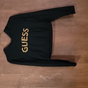 Guess - Black - Cropped - Hooded Sweatshirt - S